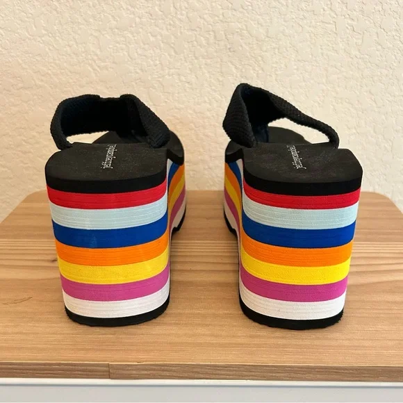 Jeffrey Campbell Wavin Rainbow Platform Flip Flop Size 10 - Picture 5 of 8